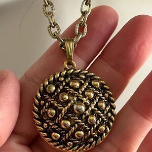 VANDA Gold and Silver Pendant Necklace LOCKET ❤️